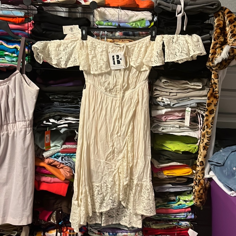 Lace and gauze dress